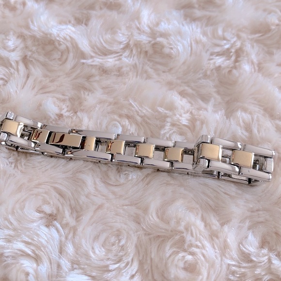 Stainless Steel Two Tone Link Bracelet Bracelet - Picture 2 of 6